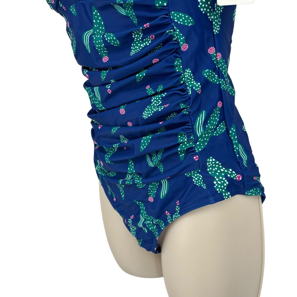 NEW Ekauer Blue Cacti One-Piece Swimsuit Small - Picture 6 of 11
